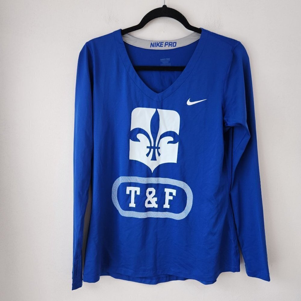 Nike Pro Ursuline College Track & Field T&F Dri-Fit Long Fitted T-Shirt Tee XL